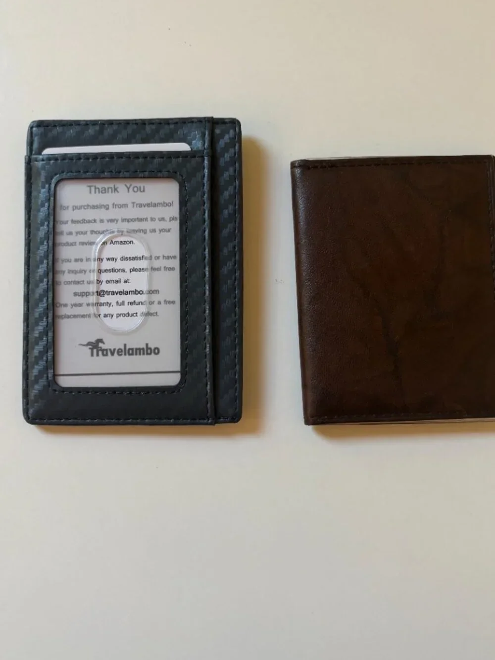 Lot of 2 card case wallets (blue gray Travelambo and brown Buxton) [READ]